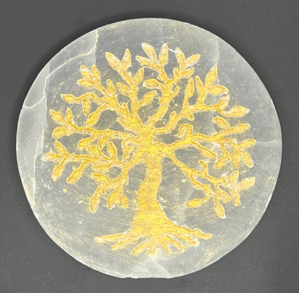 Arbre de Vie Doré en Sélénite