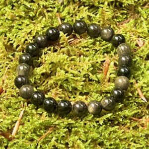 Bracelet Obsidienne dorée