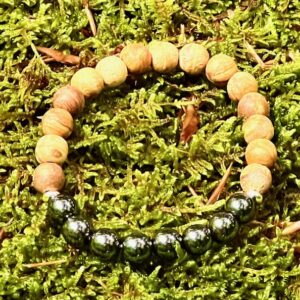 Bracelet Palo Santo & Hématite