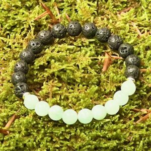 Bracelet Pierre de lave & Aigue-marine