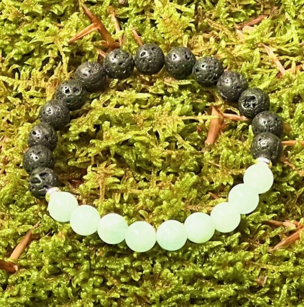 Bracelet Pierre de lave & Aigue-marine