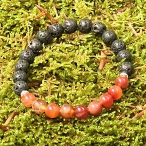 Bracelet Pierre de lave & Cornaline