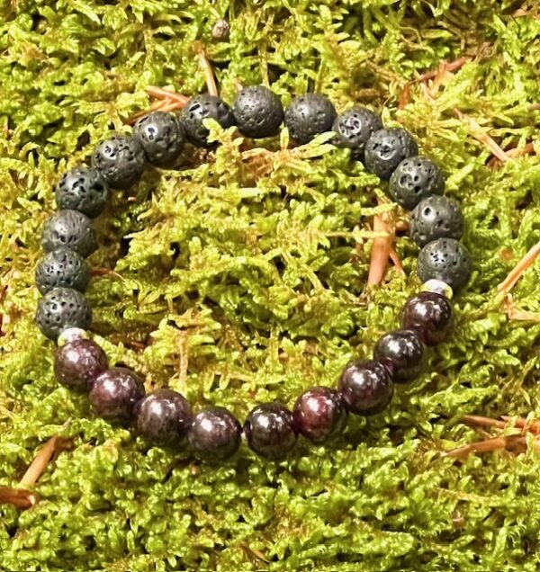 Bracelet Pierre de lave & Grenat