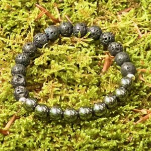 Bracelet Pierre de lave & Hématite
