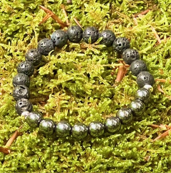 Bracelet Pierre de lave & Hématite