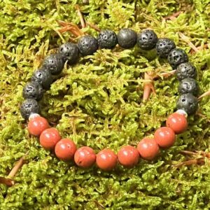 Bracelet Pierre de lave & Jaspe rouge