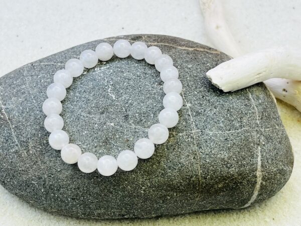 Bracelet Pierre de lune blanche 8mm – Image 2