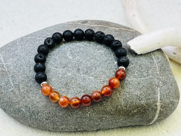 Bracelet Pierre de lave & Cornaline 8mm – Image 2