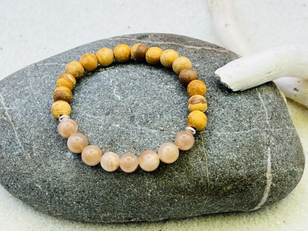 Bracelet Palo Santo & Pierre de soleil 8mm – Image 2