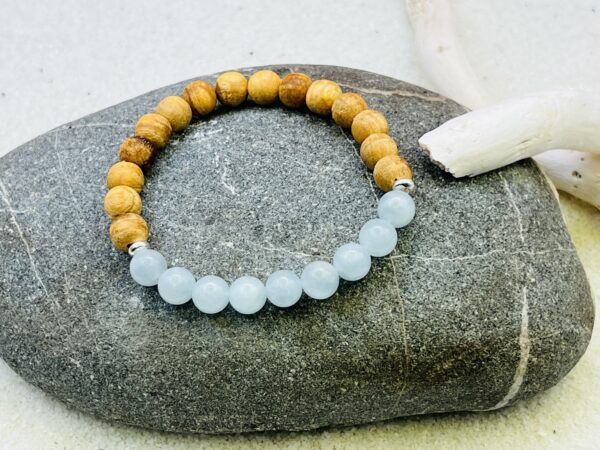 Bracelet Palo Santo & Aigue-marine 8mm – Image 2