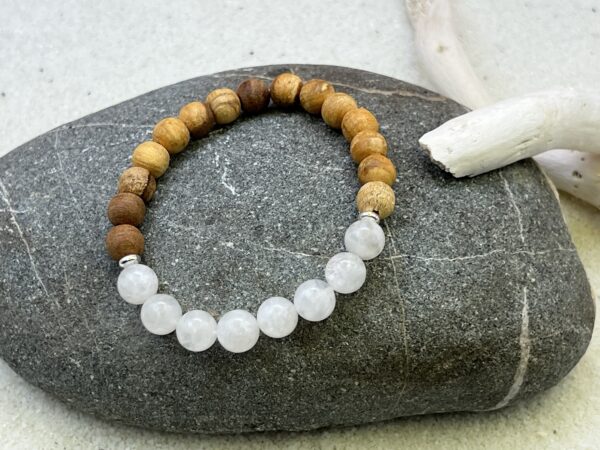 Bracelet Palo Santo & Pierre de lune 8mm – Image 2
