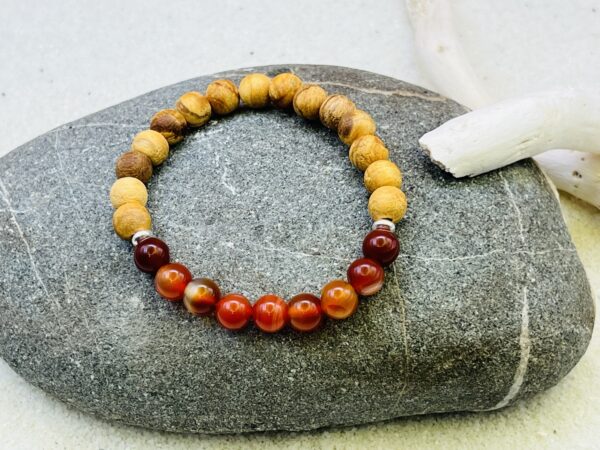 Bracelet Palo Santo & Cornaline 8mm – Image 2