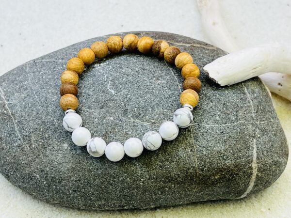 Bracelet Palo Santo & Howlite 8mm – Image 2