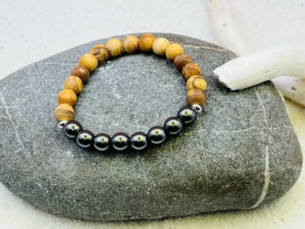 Bracelet Palo Santo & Hématite 8mm – Image 2