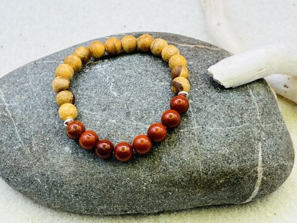 Bracelet Palo Santo & Jaspe rouge 8mm – Image 2