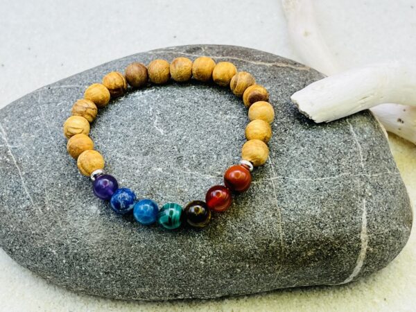 Bracelet Palo Santo & Pierres des Chakras 8mm – Image 2