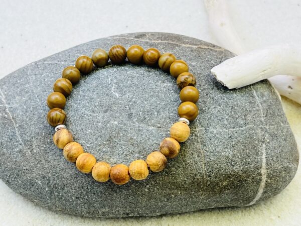 Bracelet Bois fossilisé & Palo Santo 8mm – Image 2
