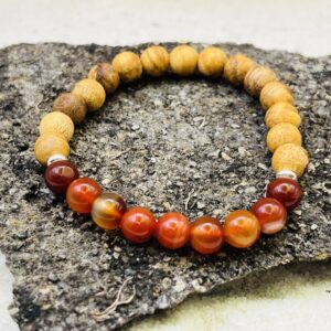 Bracelet Palo Santo & Cornaline 8mm