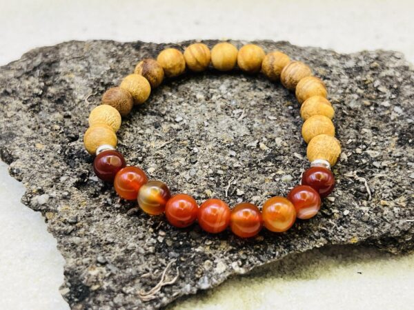 Bracelet Palo Santo & Cornaline 8mm