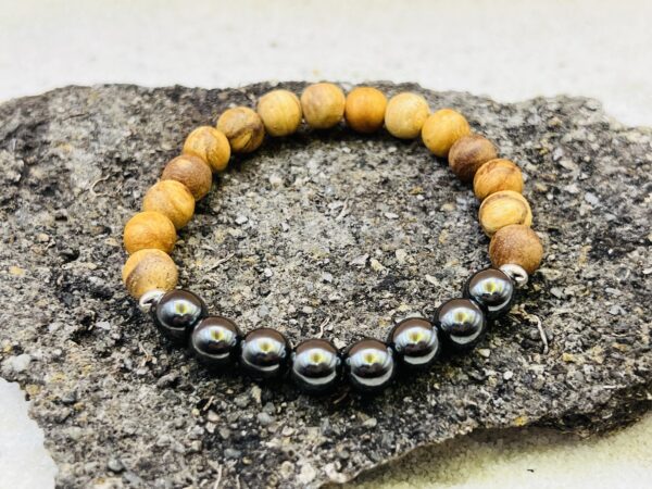 Bracelet Palo Santo & Hématite 8mm