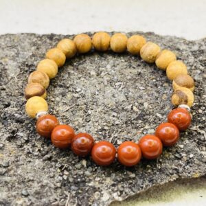 Bracelet Palo Santo & Jaspe rouge 8mm