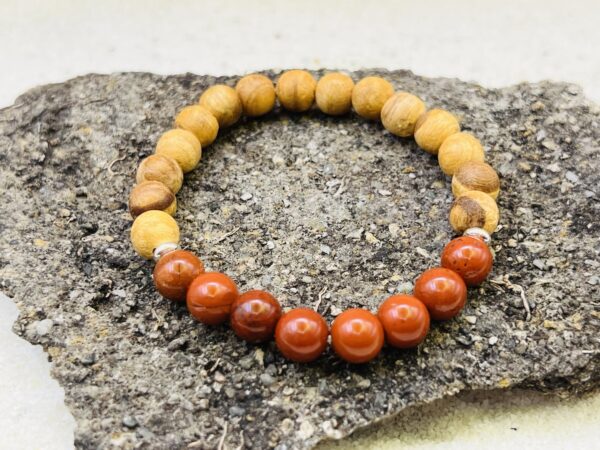 Bracelet Palo Santo & Jaspe rouge 8mm