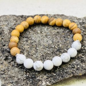 Bracelet Palo Santo & Howlite 8mm