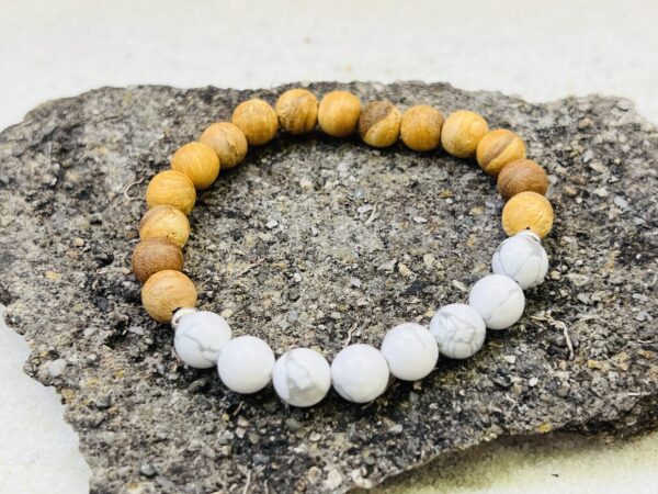 Bracelet Palo Santo & Howlite 8mm