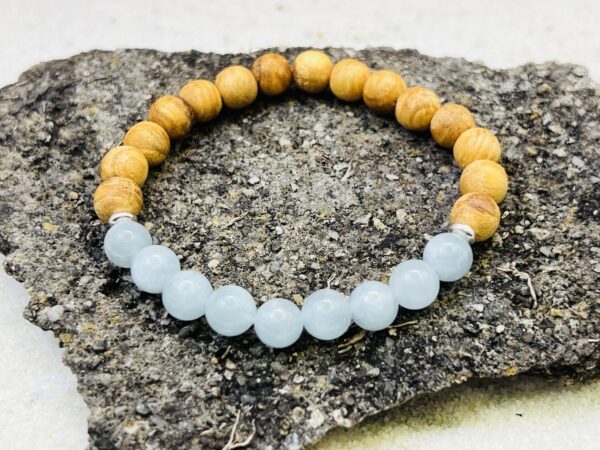 Bracelet Palo Santo & Aigue-marine 8mm