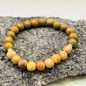 Bracelet Bois fossilisé & Palo Santo 8mm