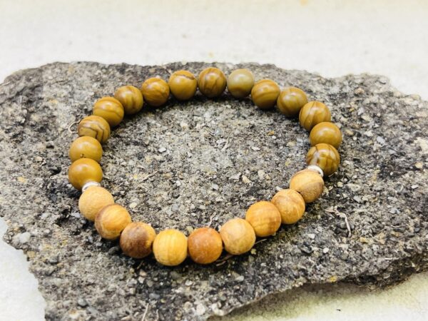 Bracelet Bois fossilisé & Palo Santo 8mm