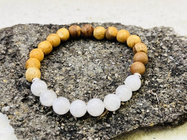 Bracelet Palo Santo & Pierre de lune 8mm