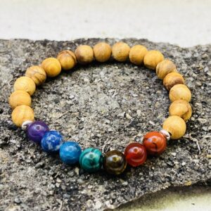 Bracelet Palo Santo & Pierres des Chakras 8mm