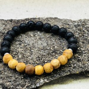 Bracelet Pierre de lave & Palo Santo 8mm