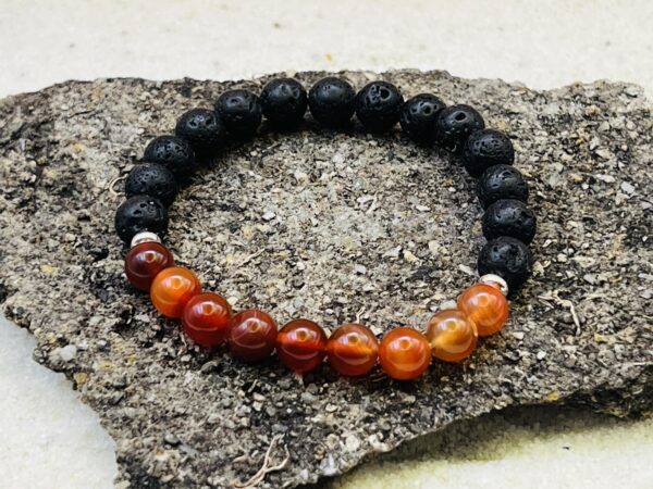 Bracelet Pierre de lave & Cornaline 8mm