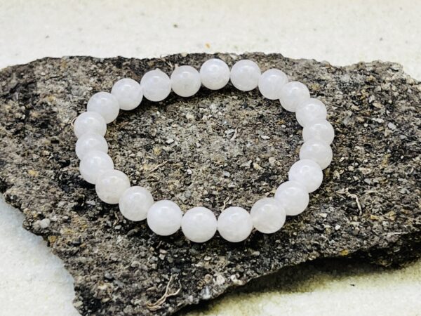 Bracelet Pierre de lune blanche 8mm