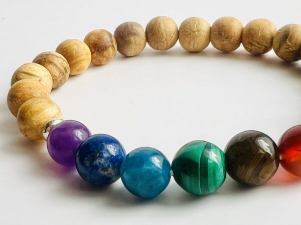 Bracelet Palo Santo & Pierres des Chakras 8mm – Image 4