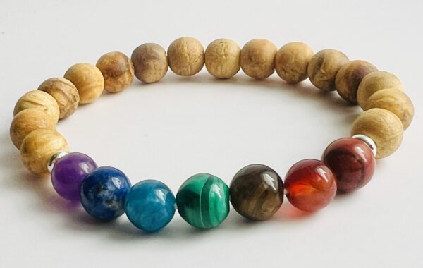 Bracelet Palo Santo & Pierres des Chakras 8mm – Image 3