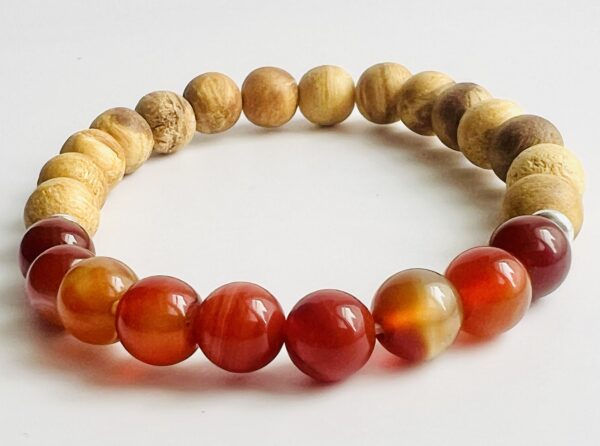 Bracelet Palo Santo & Cornaline 8mm – Image 3