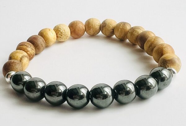Bracelet Palo Santo & Hématite 8mm – Image 3