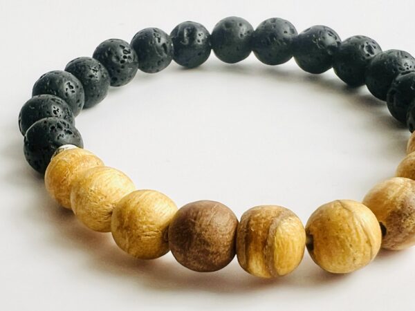 Bracelet Pierre de lave & Palo Santo 8mm – Image 4