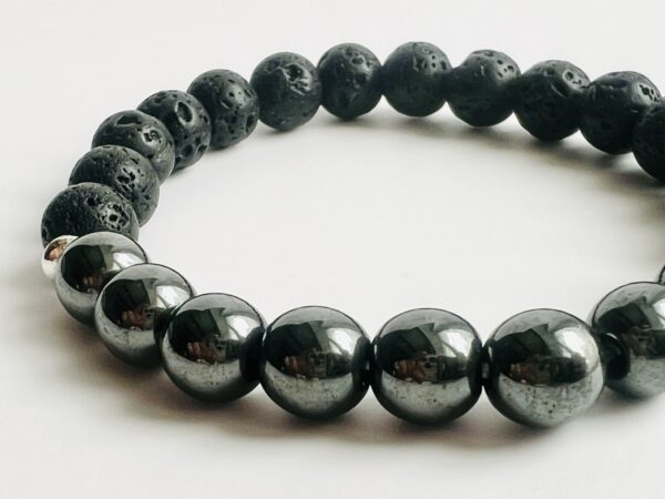 Bracelet Pierre de lave & Hématite 8mm – Image 4