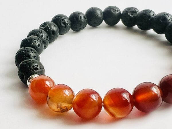 Bracelet Pierre de lave & Cornaline 8mm – Image 4