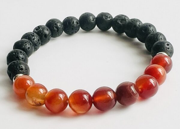 Bracelet Pierre de lave & Cornaline 8mm – Image 3
