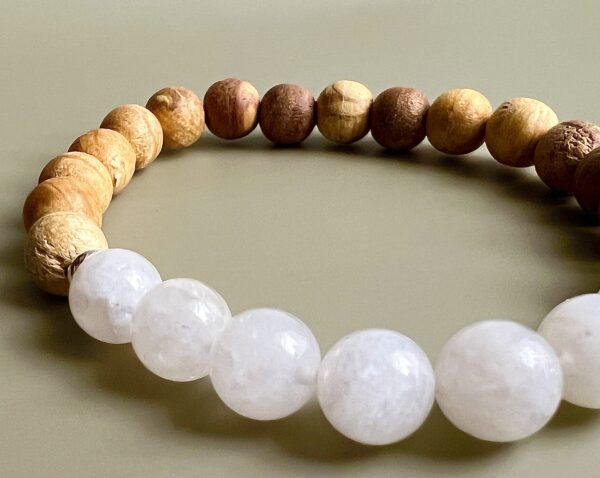 Bracelet Palo Santo & Pierre de lune 8mm – Image 4