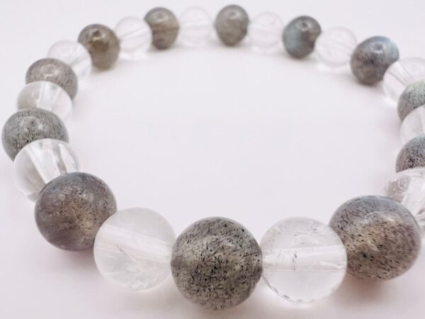 Bracelet Cristal de Roche & Labradorite 8mm – Image 4