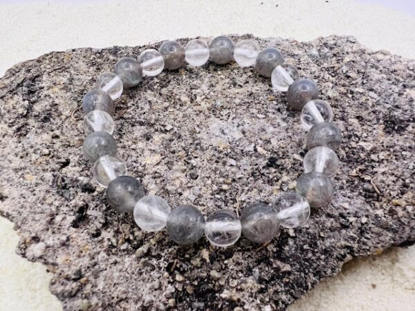 Bracelet Cristal de Roche & Labradorite 8mm